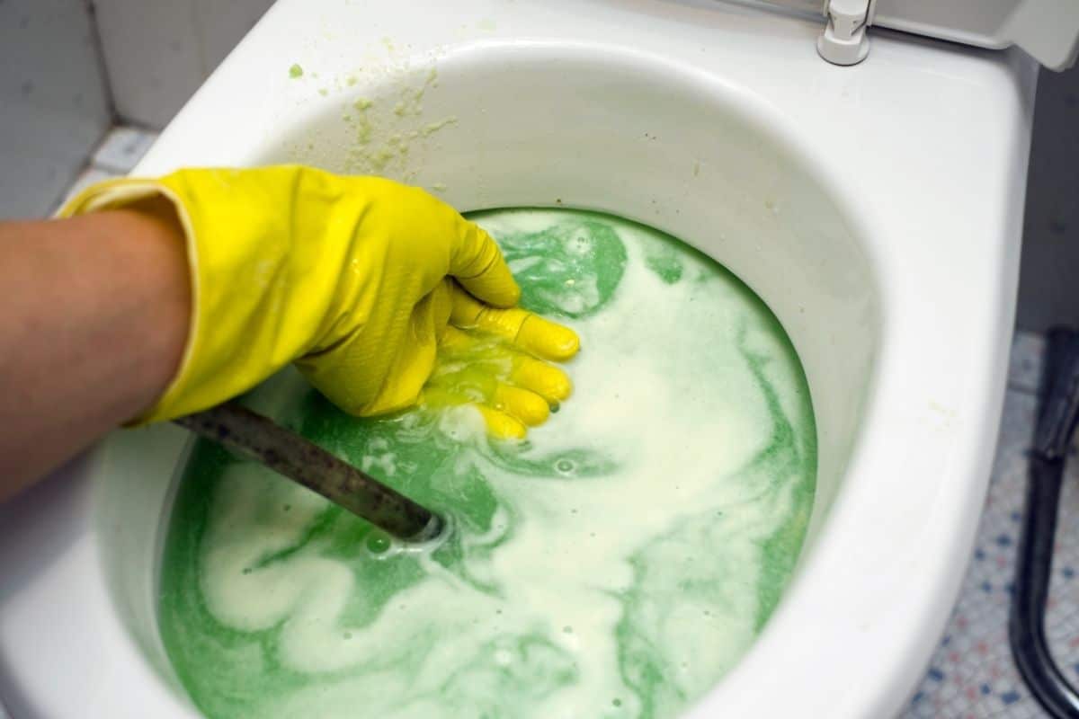 cleaning of a clogged toilet